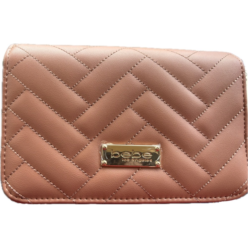 Bebe Sophia Small Crossbody Bag Blush Pink Quilted Chevron WBE01-123 NEW